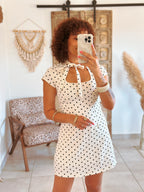 Robe India - Blanche à pois