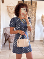 Robe Oriane - Jean bleu à pois
