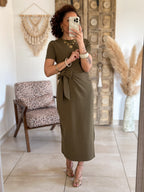 Robe Joyce - Longue à nouer kaki