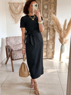 Robe Joyce - Longue à nouer noir