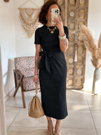 Robe Joyce - Longue à nouer noir