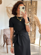 Robe Joyce - Longue à nouer noir