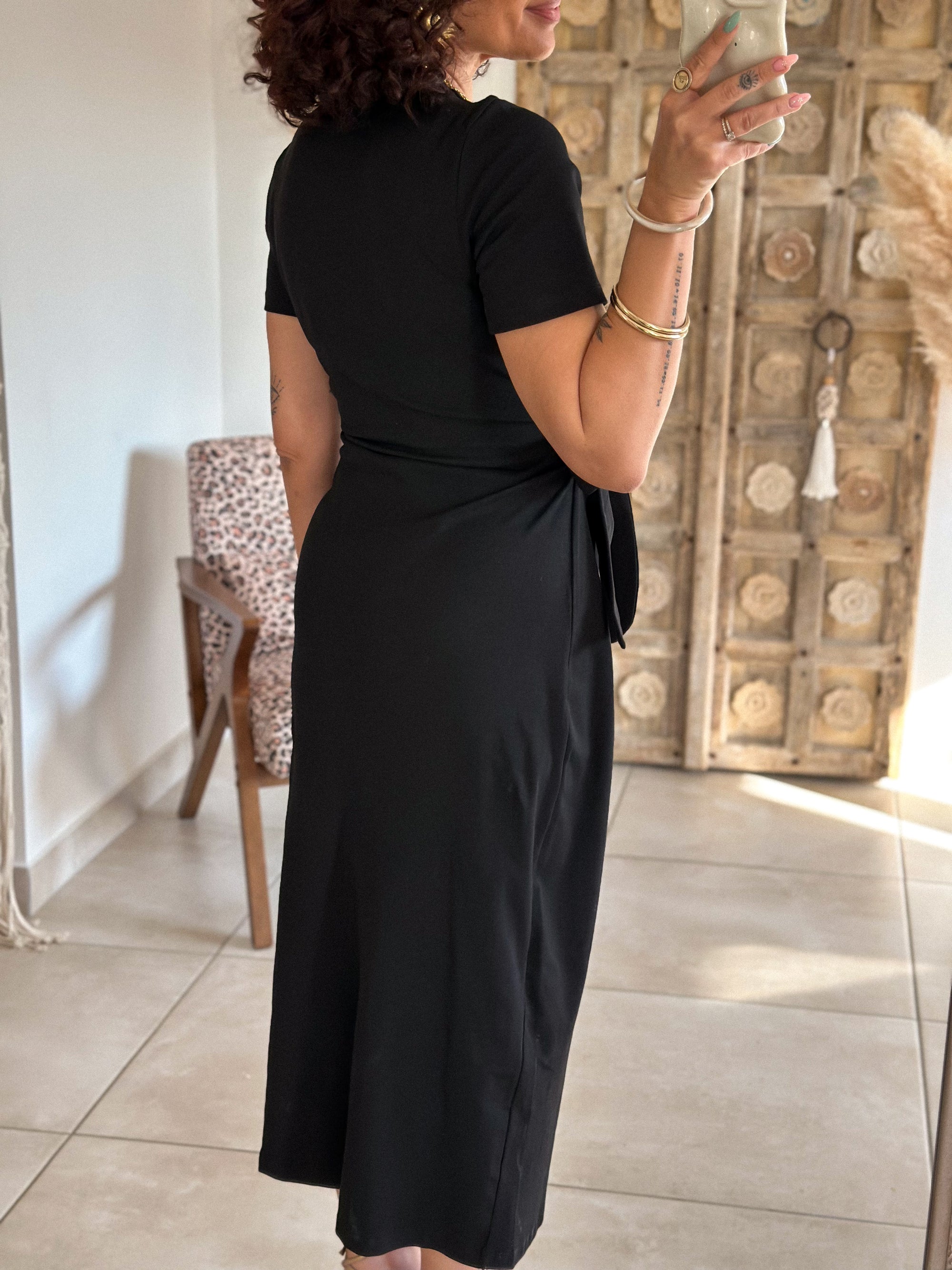 Robe Joyce - Longue à nouer noir