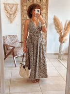 Robe Tess - Longue léopard