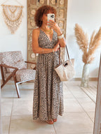 Robe Tess - Longue léopard