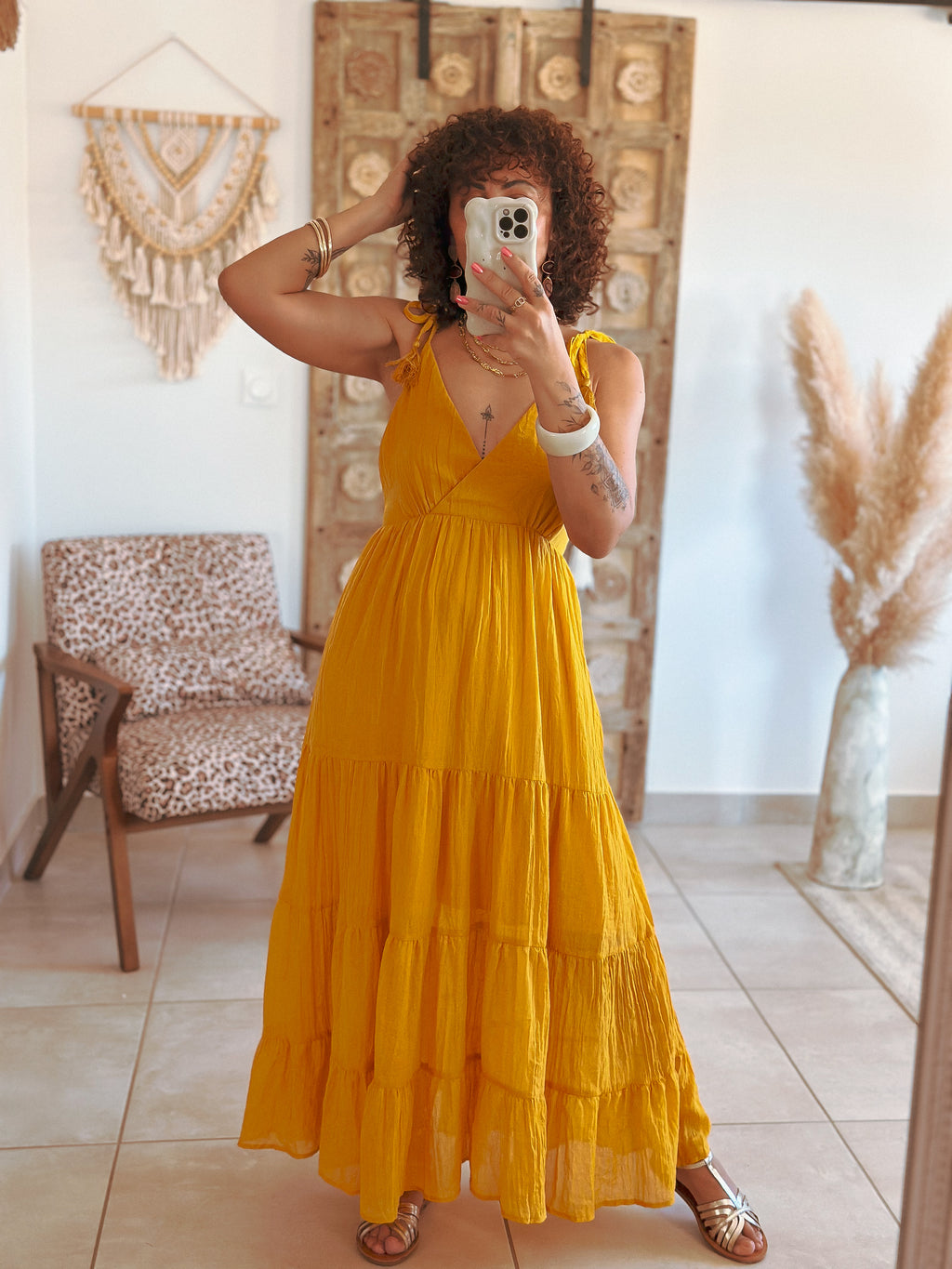 Robe Lila - Longue moutarde