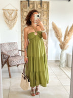 Robe Liv - Coton olive