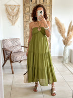 Robe Liv - Coton olive