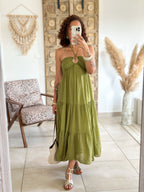 Robe Liv - Coton olive