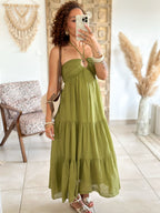 Robe Liv - Coton olive