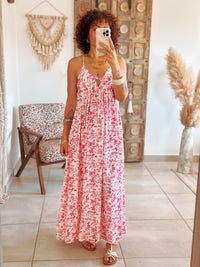 Albane Dress - Long floral fuchsia