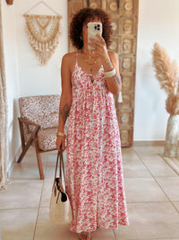 Albane Dress - Long floral fuchsia
