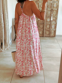 Albane Dress - Long floral fuchsia