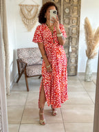 Robe Lana - Fleurie rouge