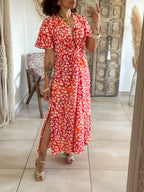 Robe Lana - Fleurie rouge