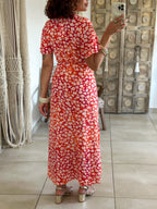 Robe Lana - Fleurie rouge