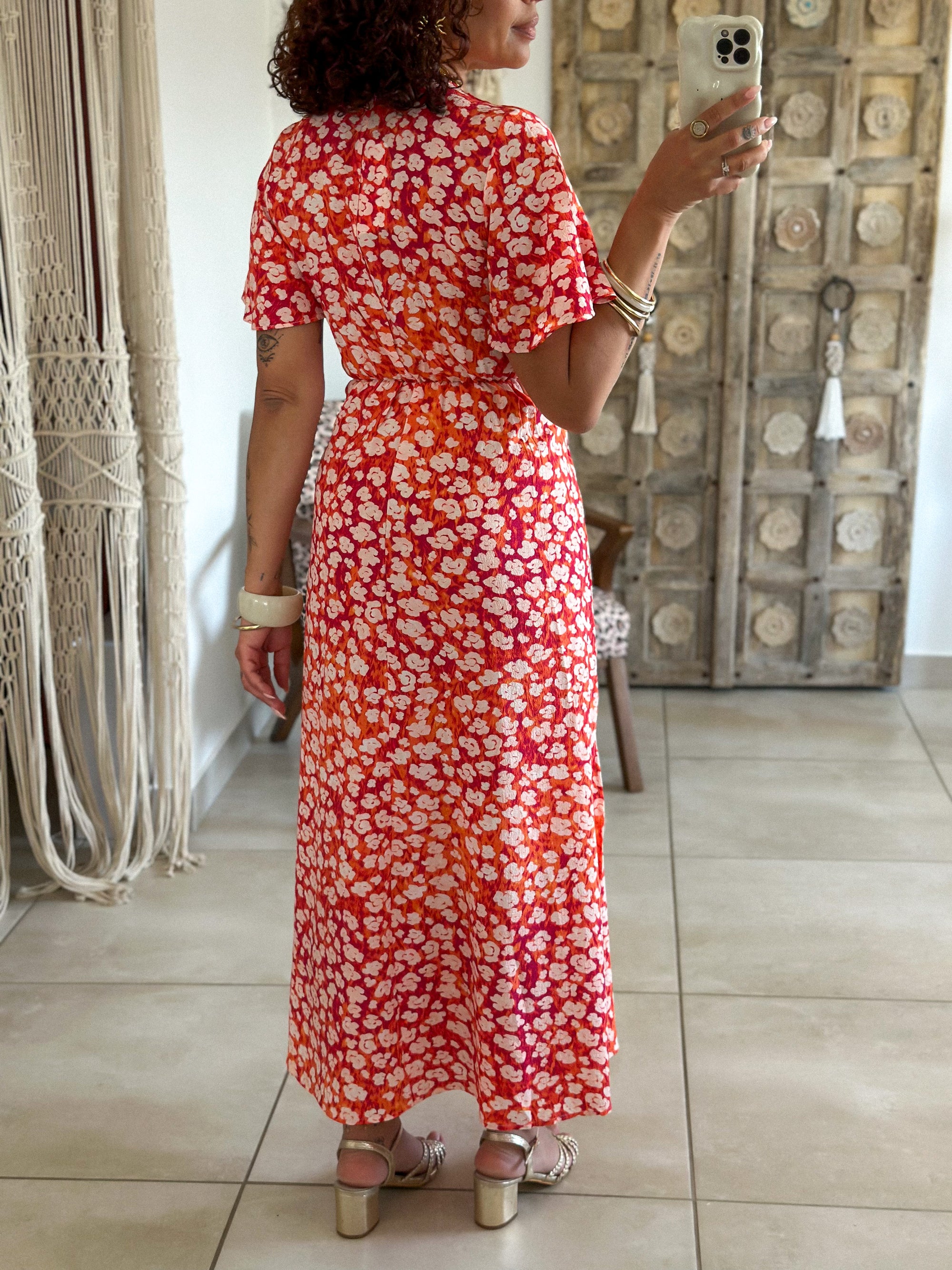 Robe Lana - Fleurie rouge