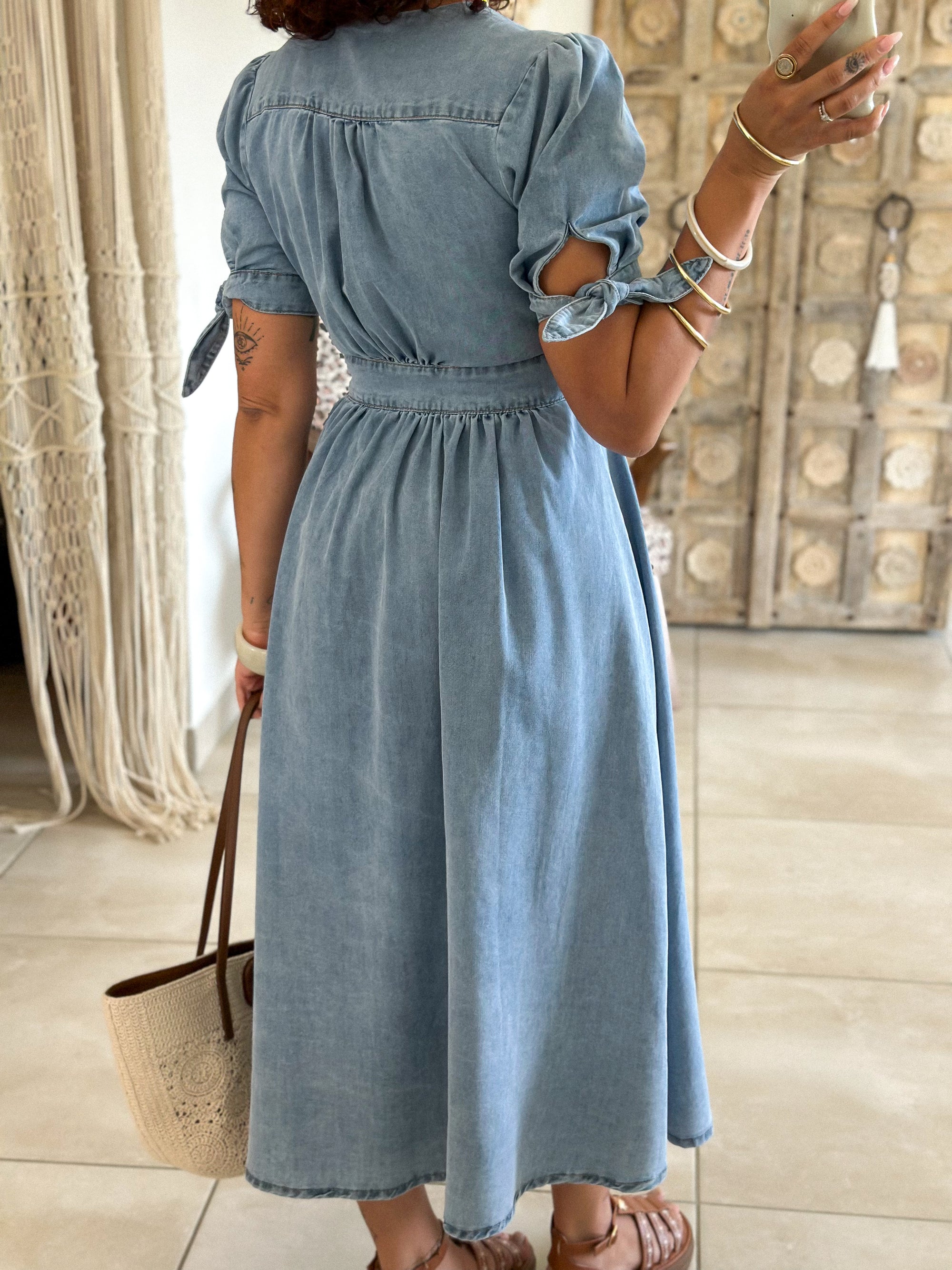 Robe Eloïse - Longue en jean bleu