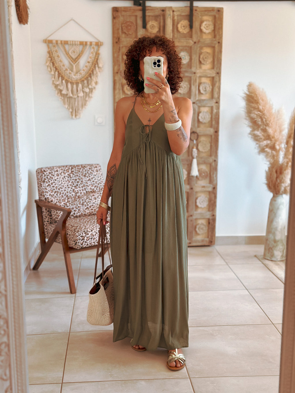 Robe Elia - Longue kaki