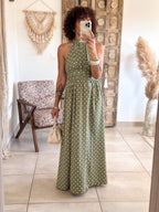 Robe Melina - Kaki à pois