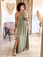 Robe Melina - Kaki à pois