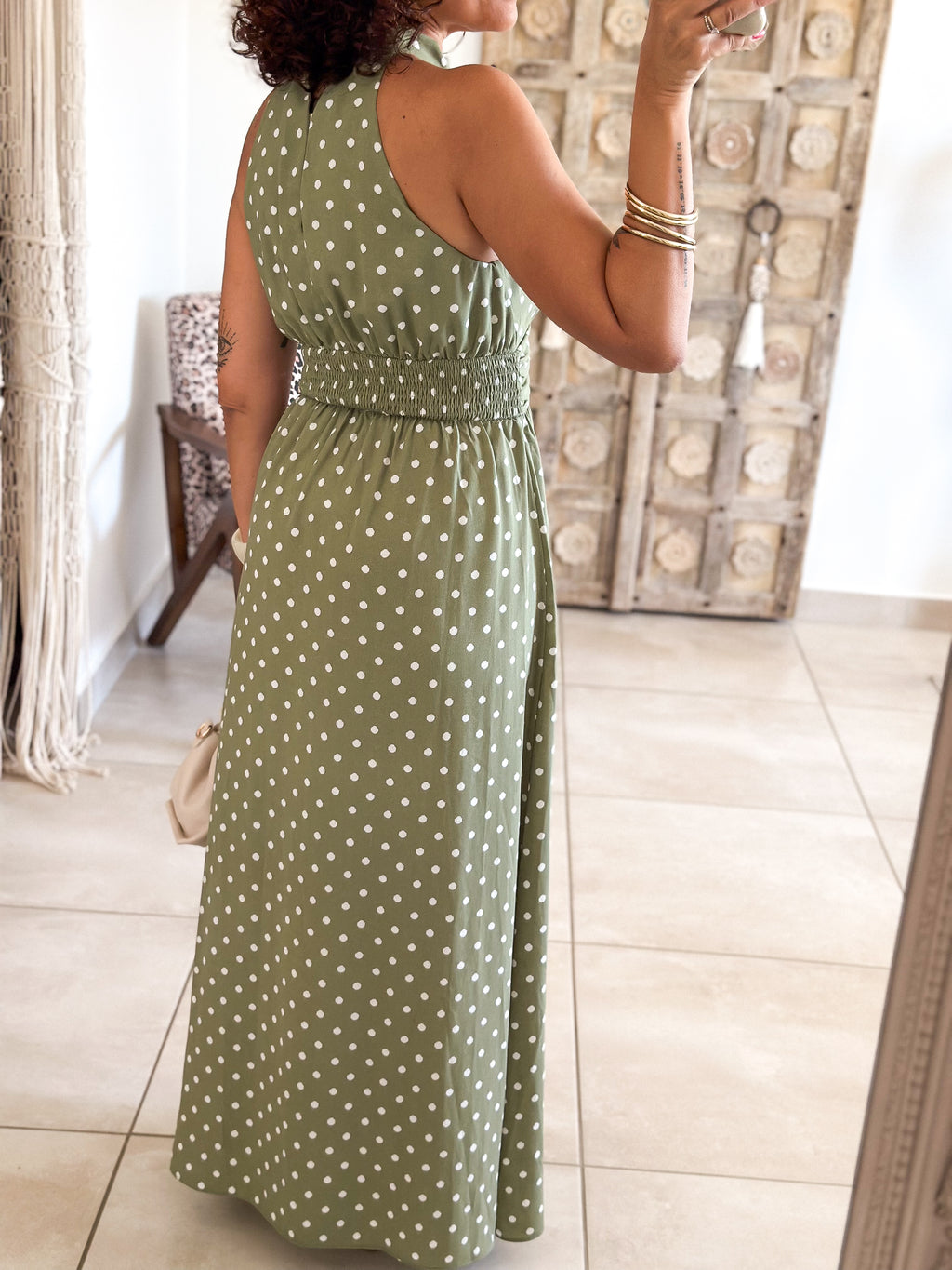 Robe Melina - Kaki à pois