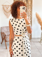 Robe Madeleine - Ecru à pois