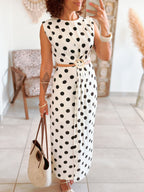 Robe Madeleine - Ecru à pois