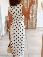 Robe Madeleine - Ecru à pois