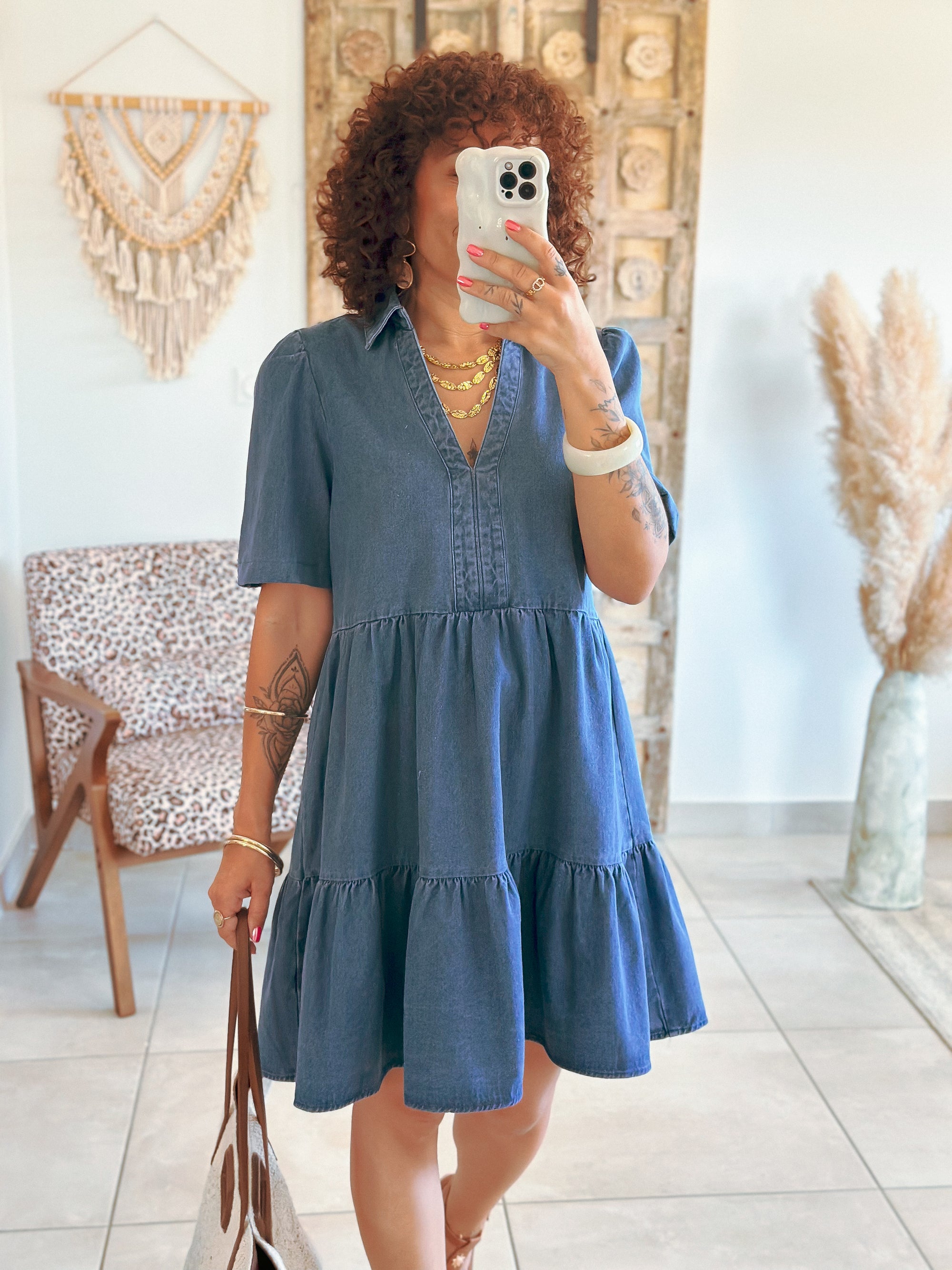 Robe Mika - Courte jean bleu