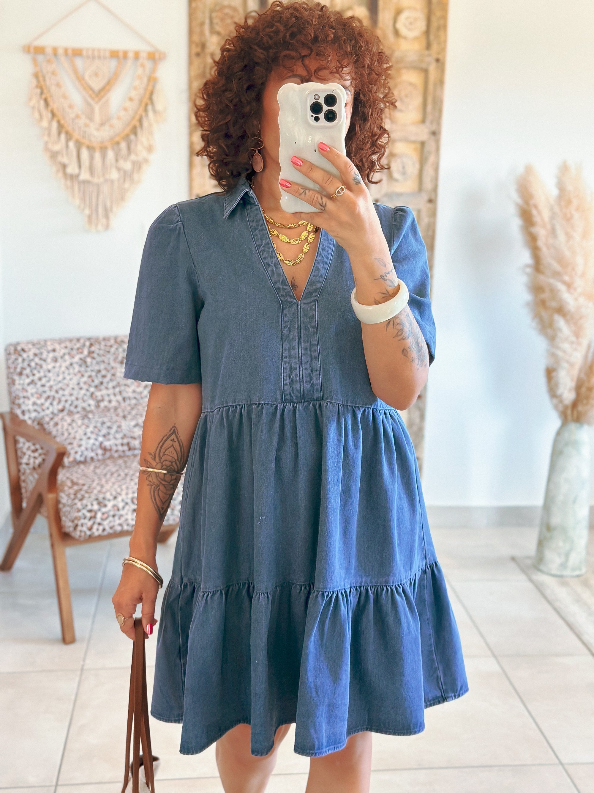 Robe Mika - Courte jean bleu