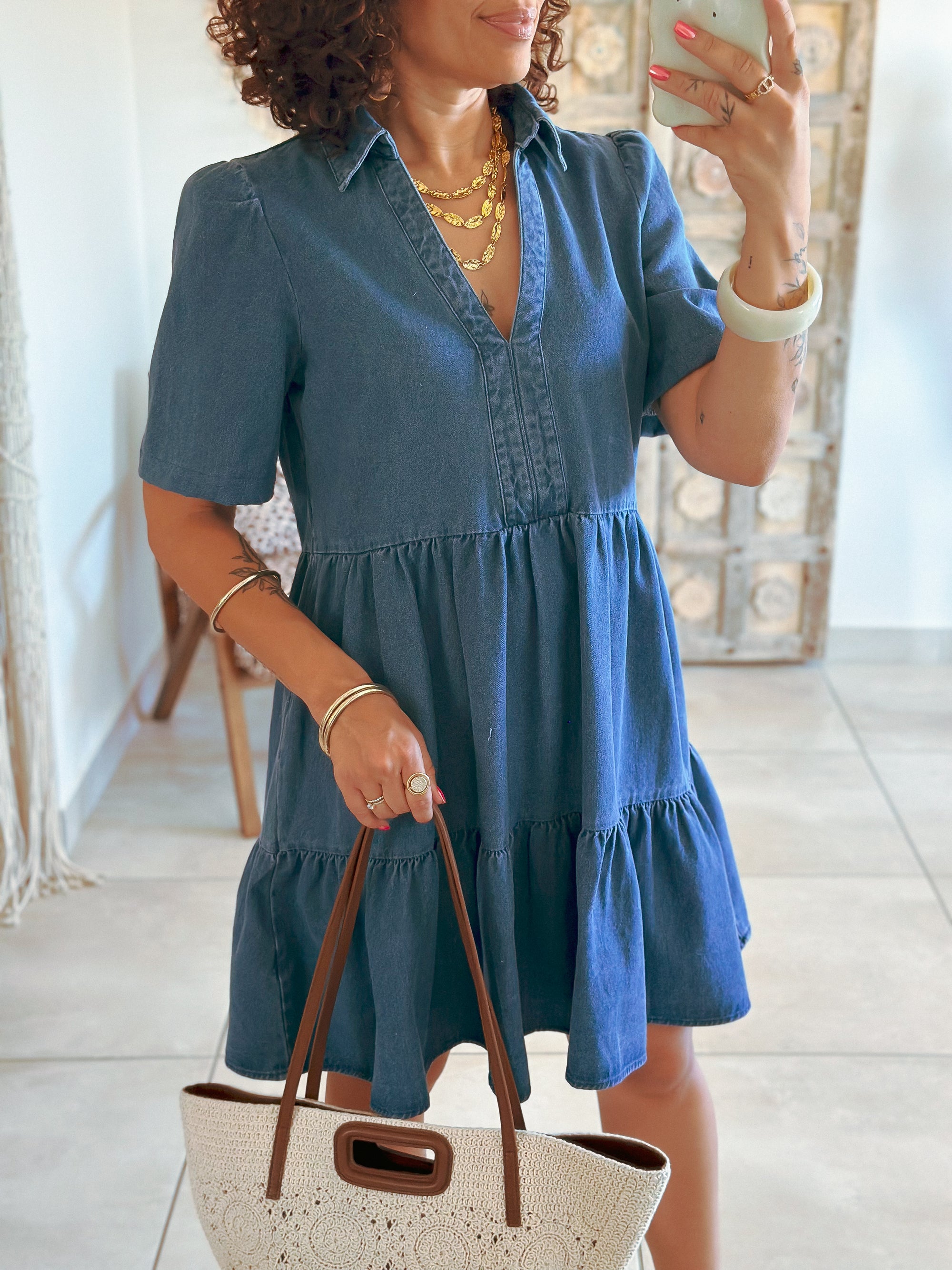 Robe Mika - Courte jean bleu