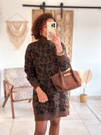 Robe pull Tiana - Léopard marron