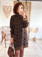 Robe pull Tiana - Léopard marron