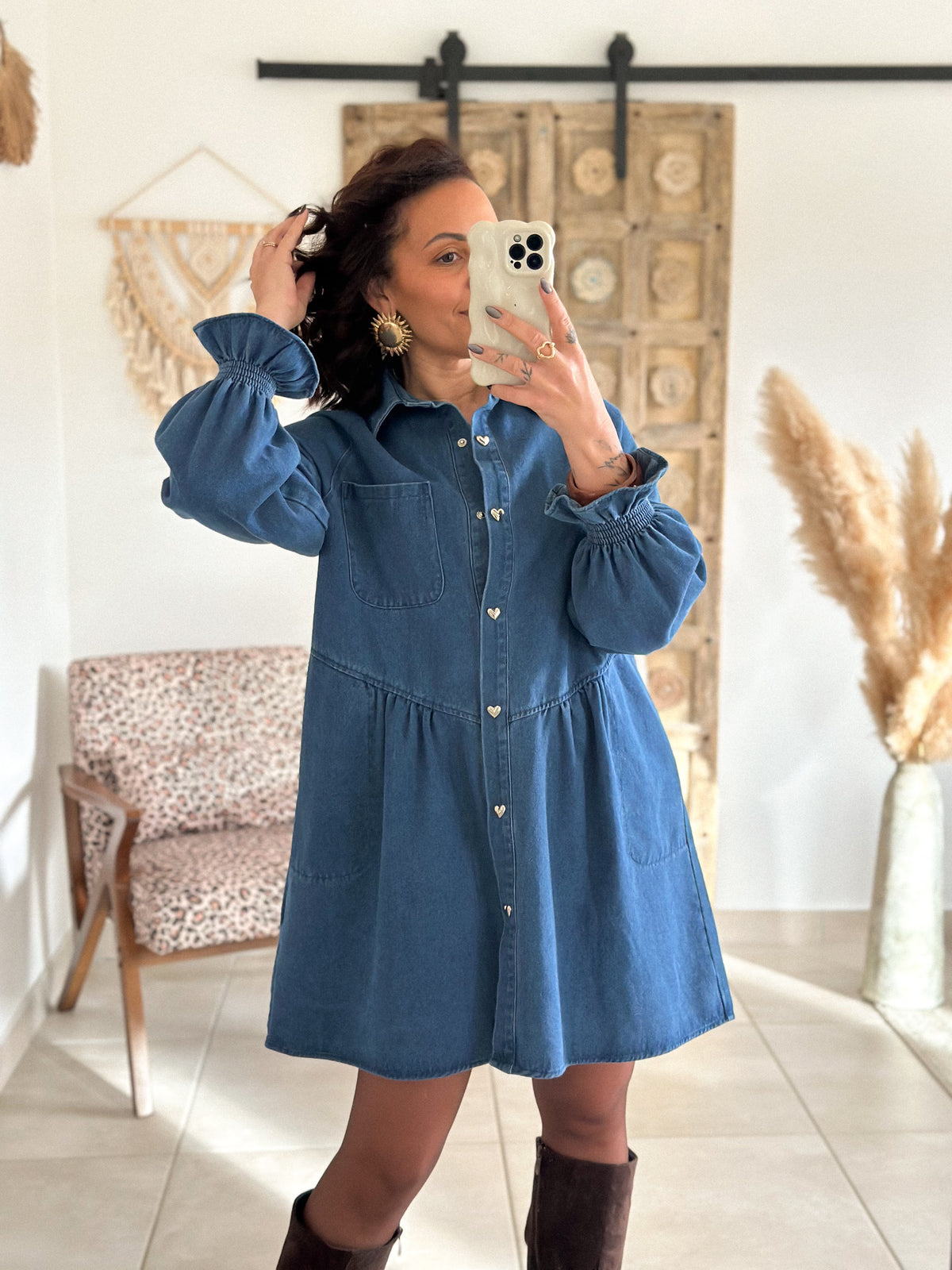 Célestine Dress - Blue denim