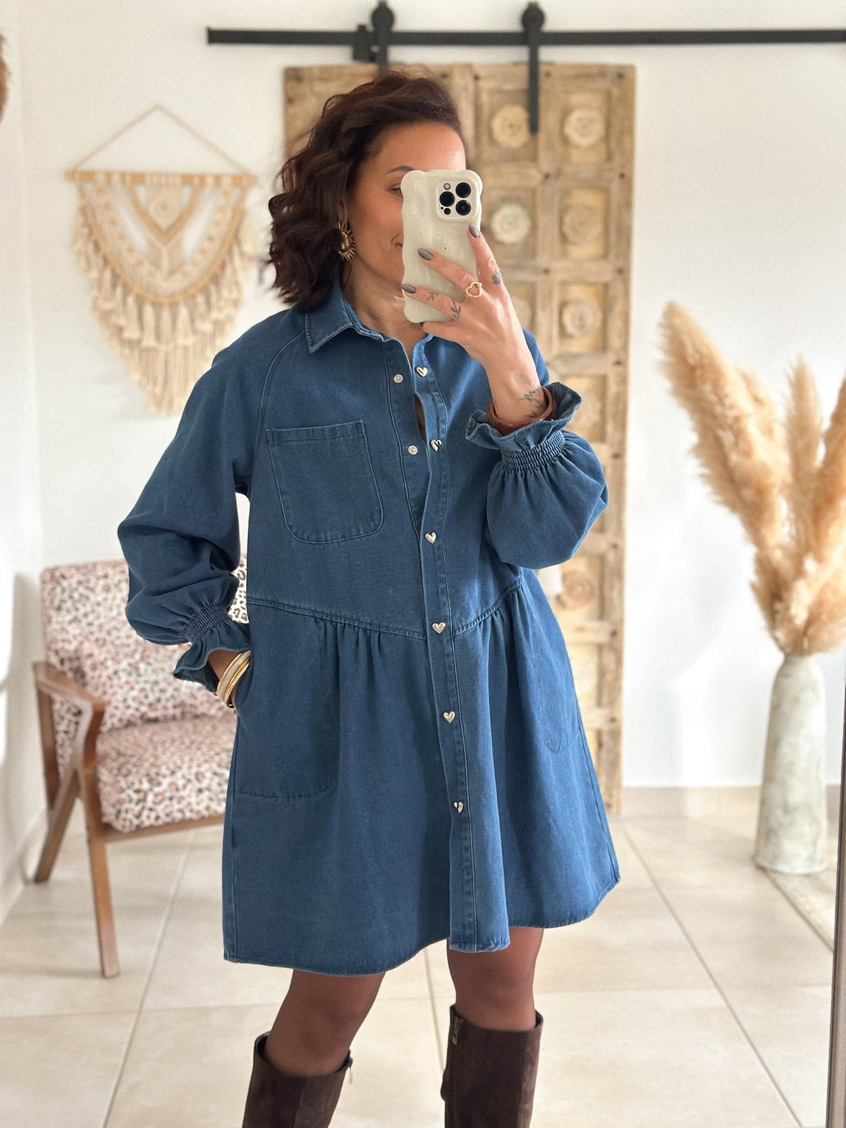 Célestine Dress - Blue denim
