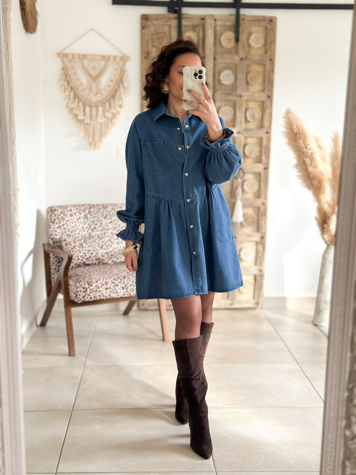 Célestine Dress - Blue denim