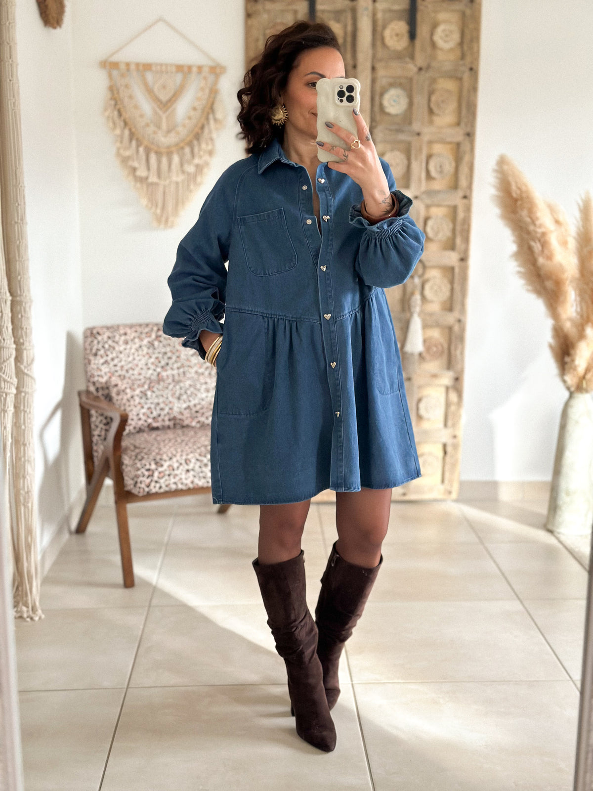 Célestine Dress - Blue denim