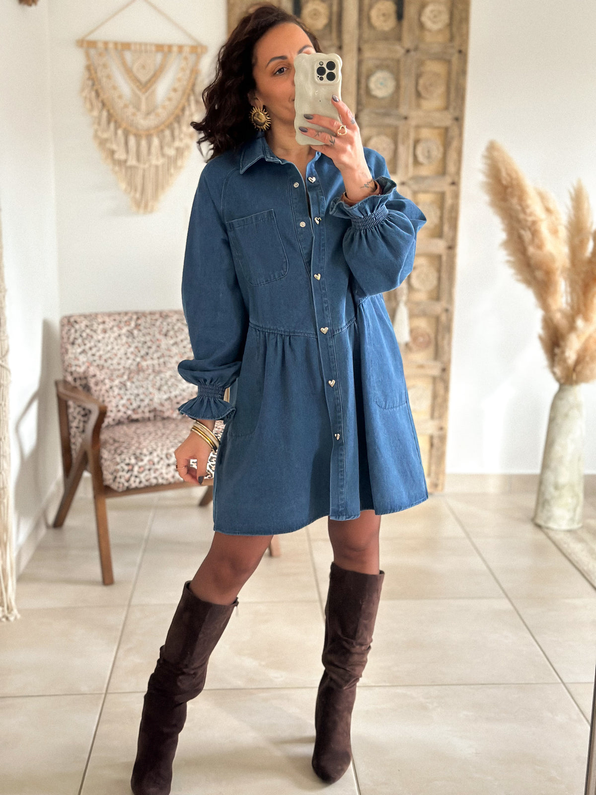 Célestine Dress - Blue denim