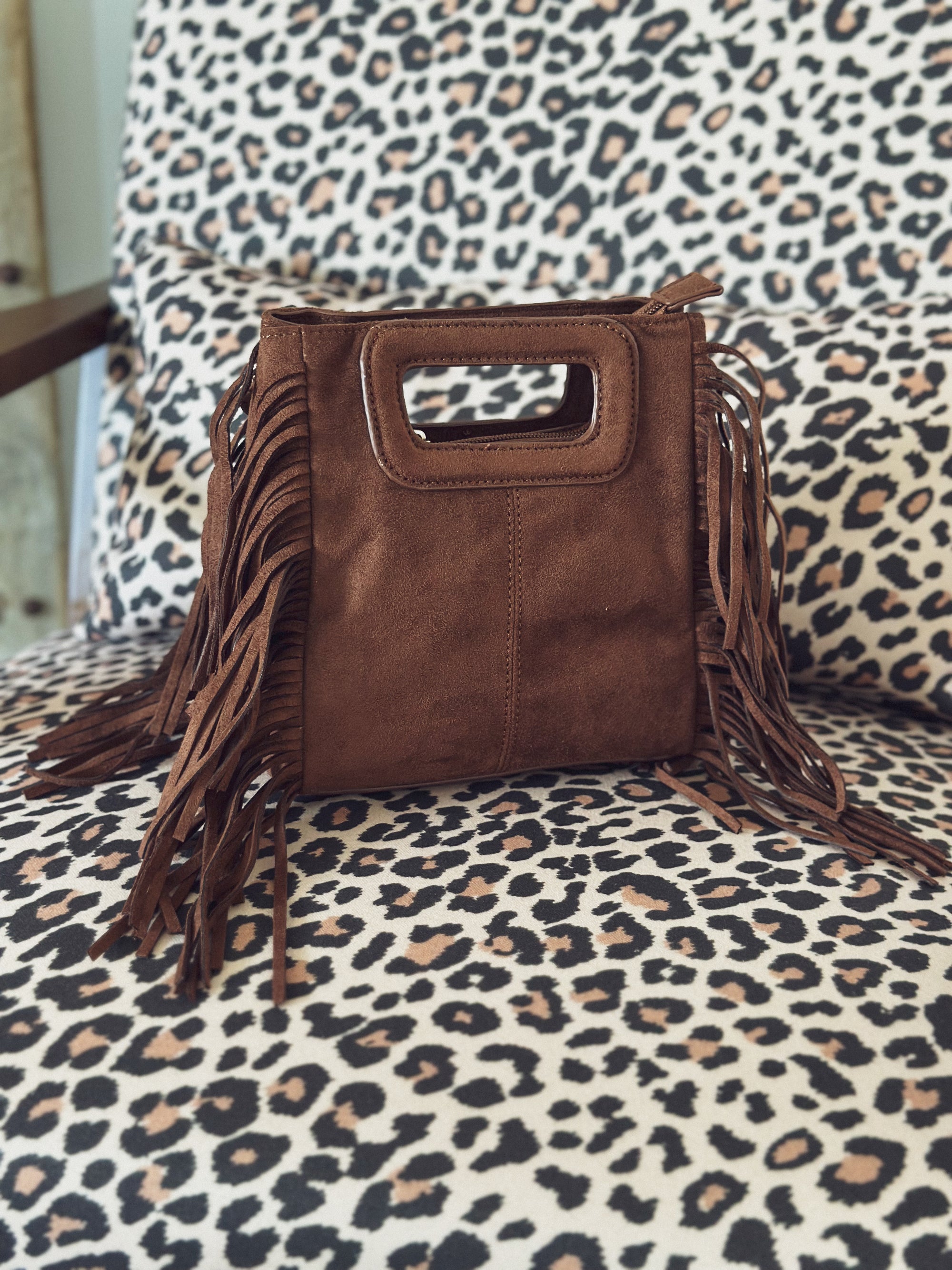 Sac Anya – Franges chocolat