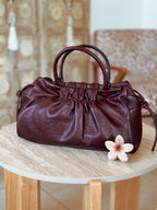 Sac à main bordeaux femme Lou Mëya tendance rentrée