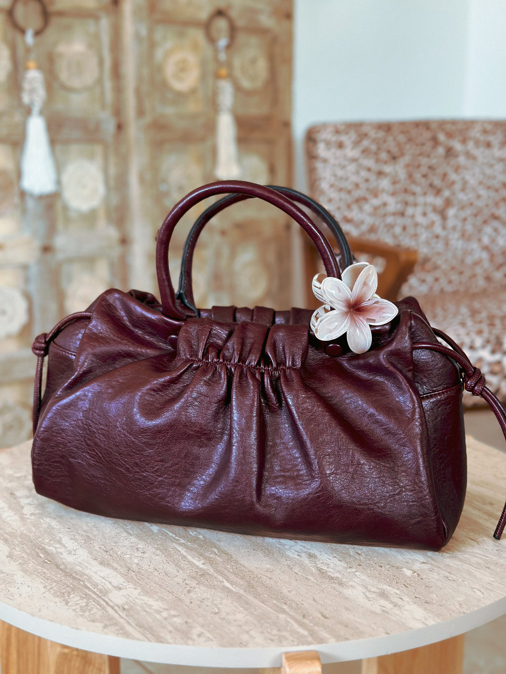 Sac à main bordeaux femme Lou Mëya tendance rentrée