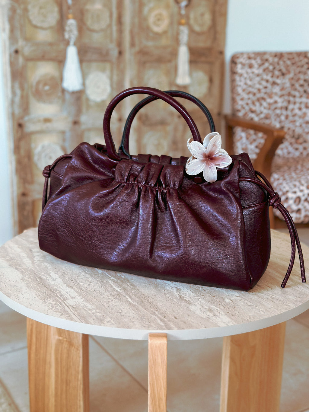 Sac à main bordeaux femme Lou Mëya tendance rentrée