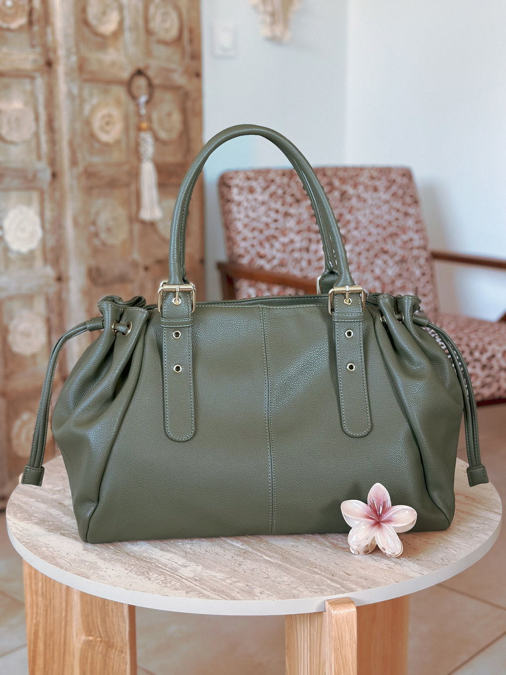 Sac de travail femme kaki Alma Mëya grand format