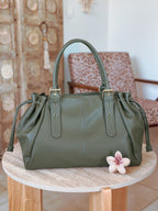 Sac de travail femme kaki Alma Mëya grand format