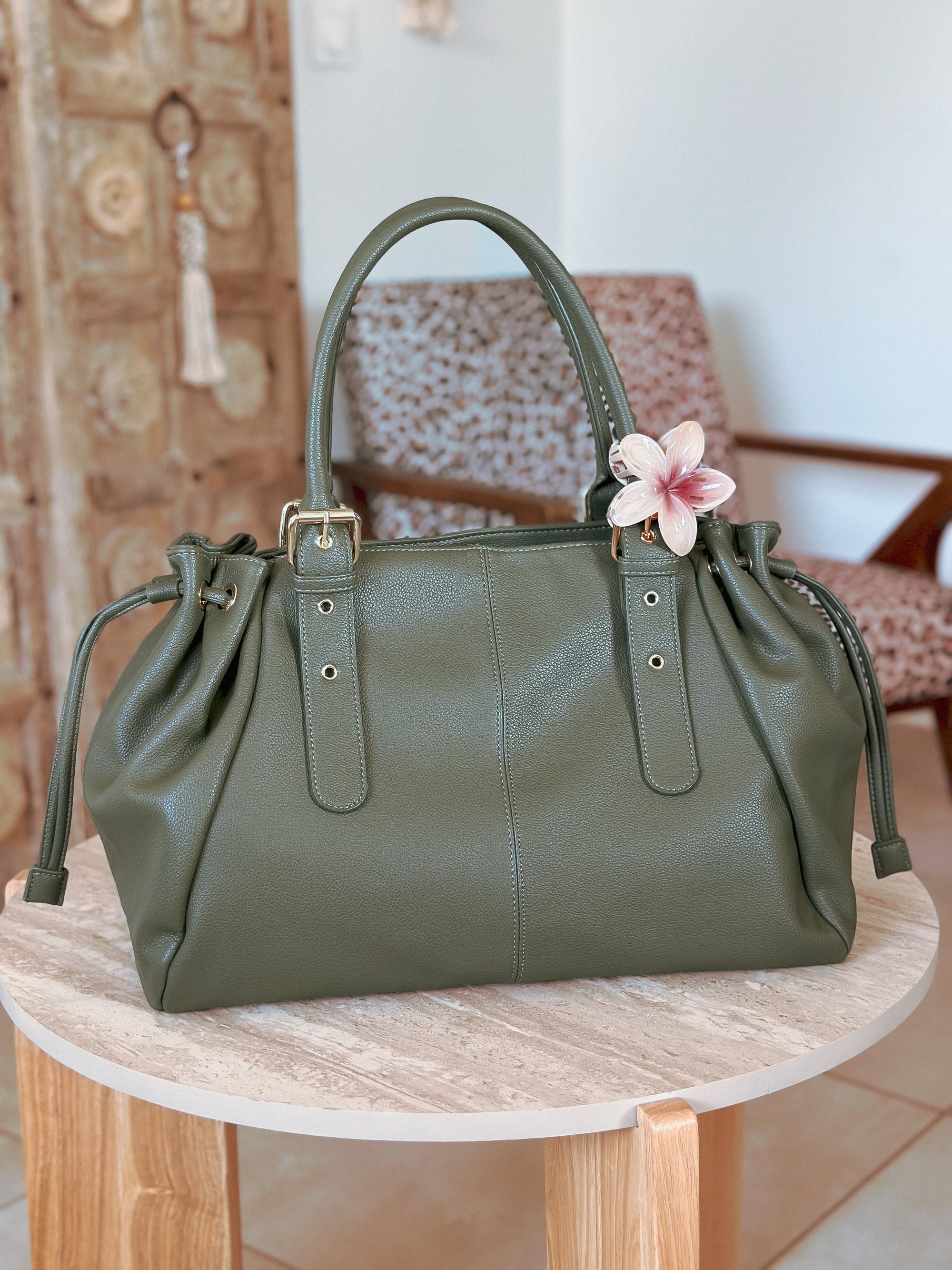 Sac de travail femme kaki Alma Mëya grand format