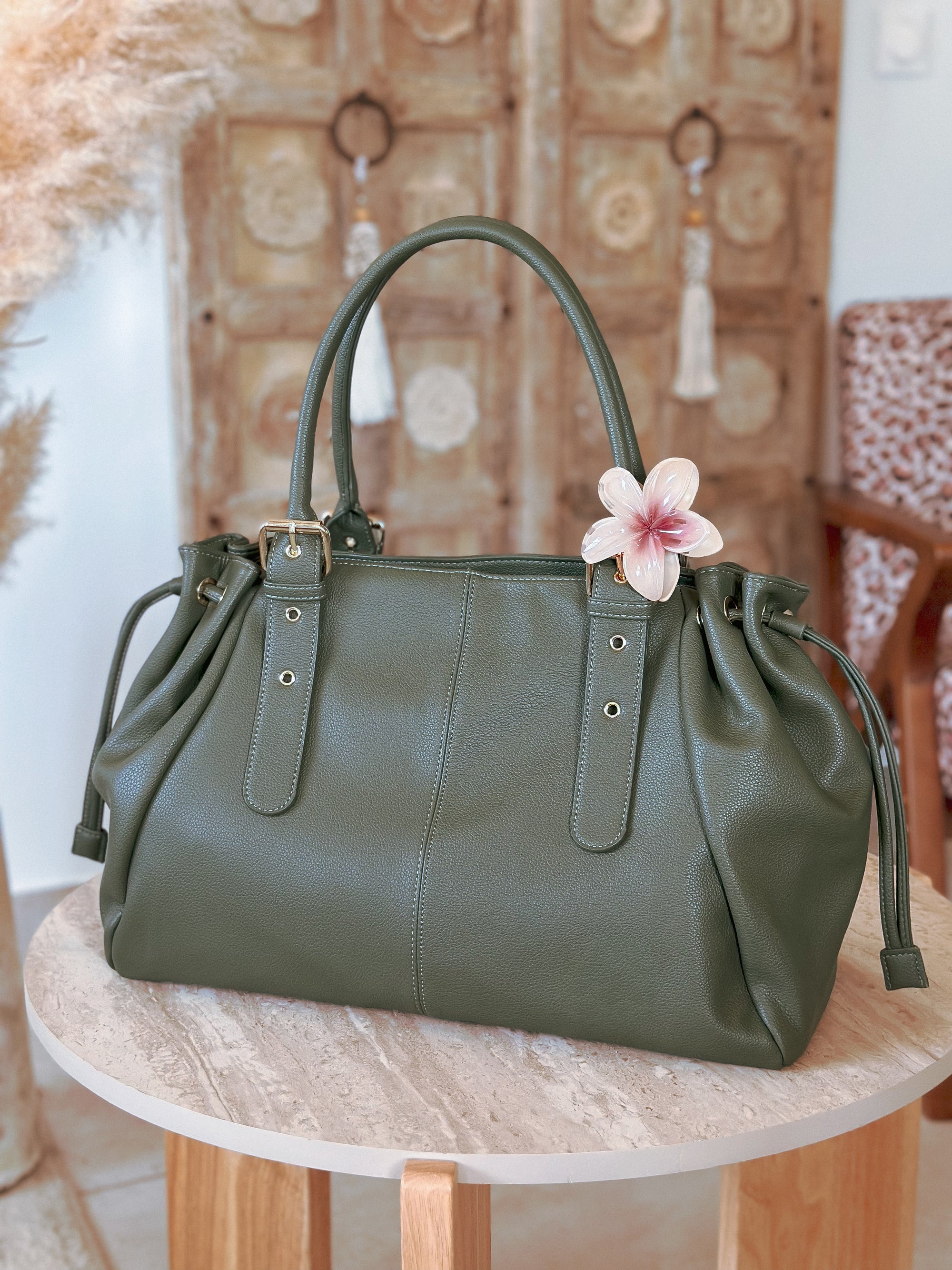 Sac de travail femme kaki Alma Mëya grand format