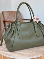 Sac de travail femme kaki Alma Mëya grand format