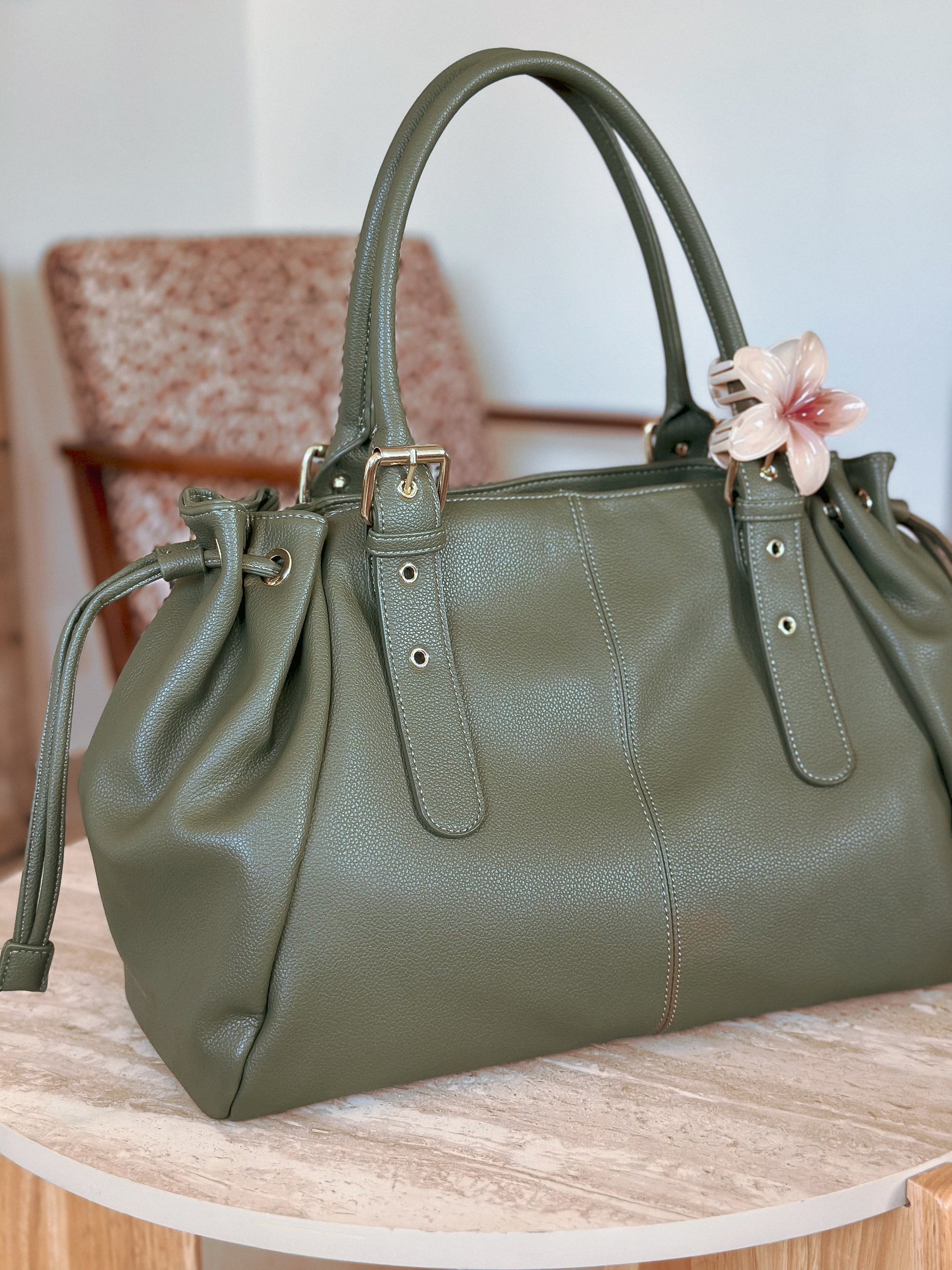 Sac de travail femme kaki Alma Mëya grand format