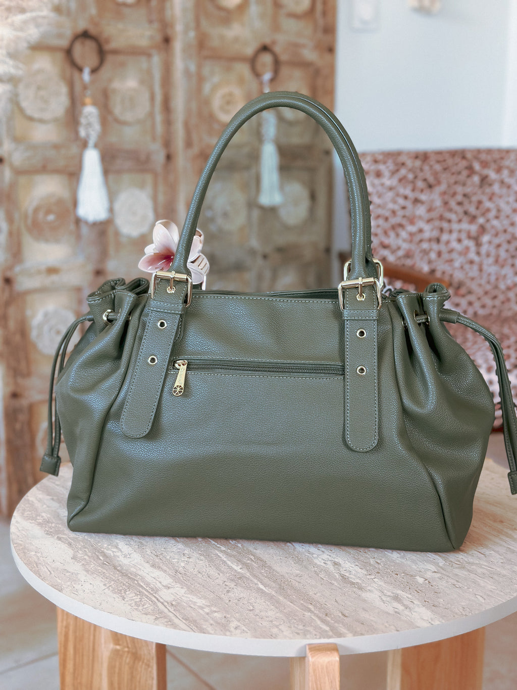 Sac de travail femme kaki Alma Mëya grand format